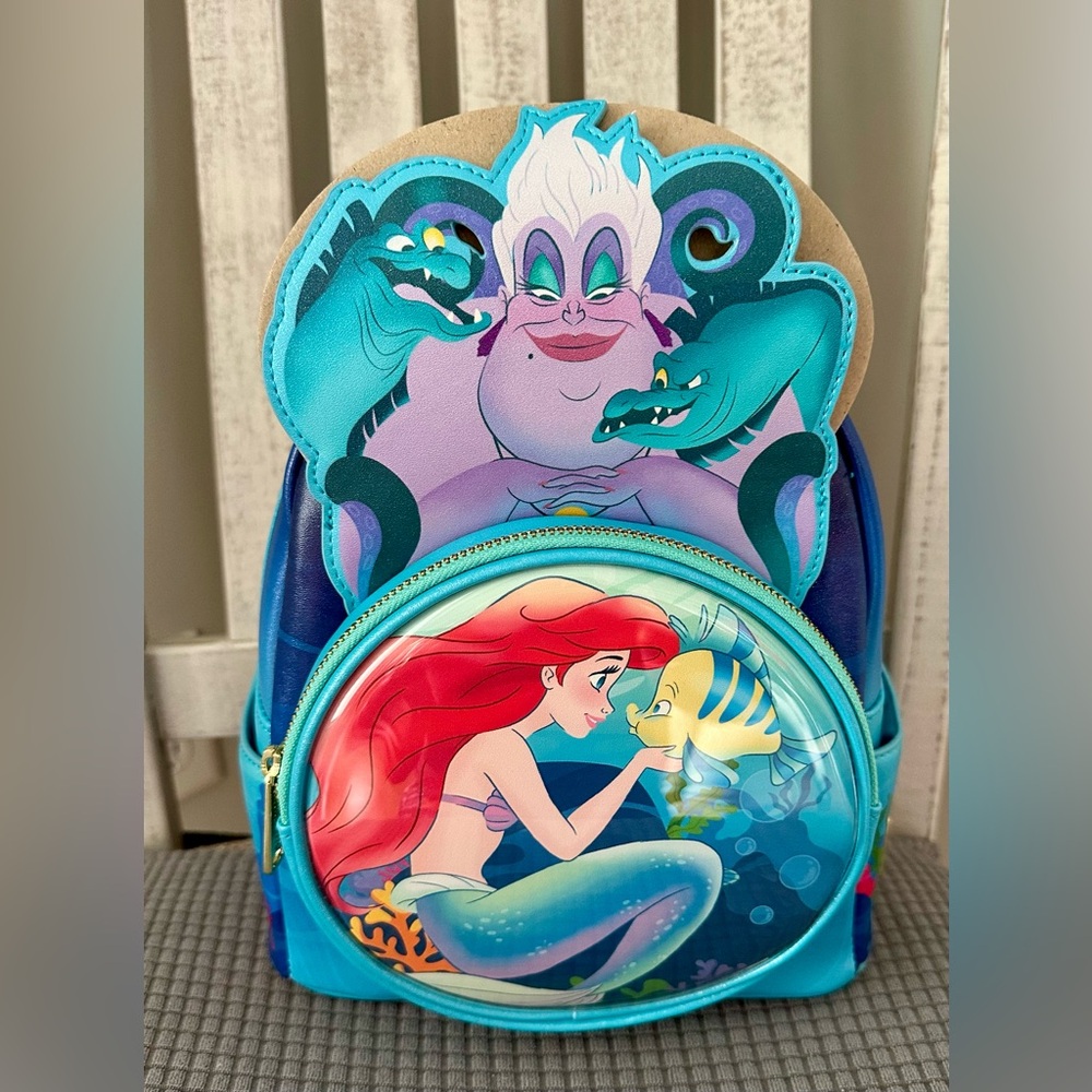 Loungefly Disney Parks The Little Mermaid 35th Anniversary GITD Mini Bac…
